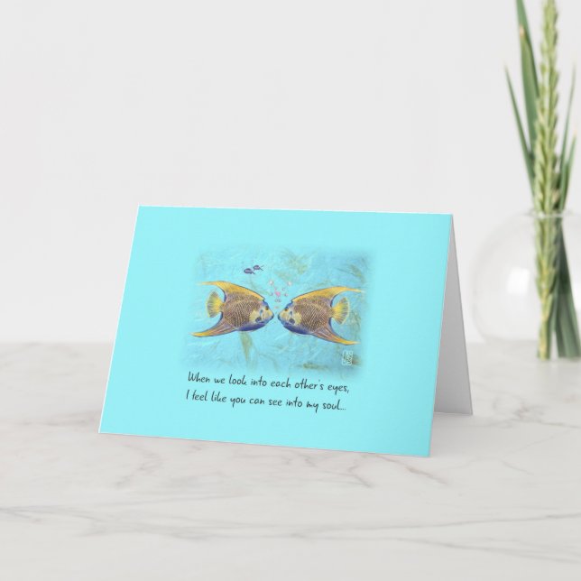TWO Angelfish Soul Talk Greeting Card Kort (Framsida)