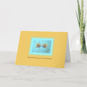 TWO Angelfish Whimsical Romantic Card Kort