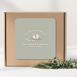 Two Are Better Than One Wedding Fyrkantigt Klistermärke