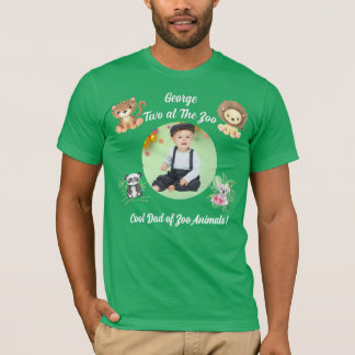 Two at the Zoo Safari Jungle Animals Birthday Dad T Shirt