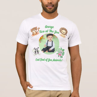 Two at the Zoo Safari Jungle Animals Birthday Dad T Shirt