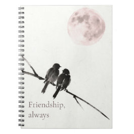 Two Birds Sumi-E | Friendship, Always | Notebook Anteckningsbok