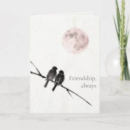 Two Birds Sumi-E | Vänskap, Alltid | Galentines Helgkort