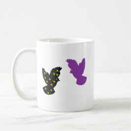 Two Birds Zodiac Mug • Dual Celestial Silhouette Kaffemugg