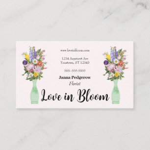 Two Bouquets Blomsterhandlare Visitkort