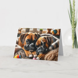 Two Boxers, One Heart: En Pälsigt Perfekt Historia Helgkort