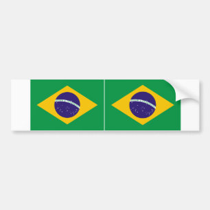 TWO Brasiliens nationella Flagga Bildekal
