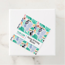 TWO-CAN (Toucan) Tropical Birthday Gåvor Etiketter