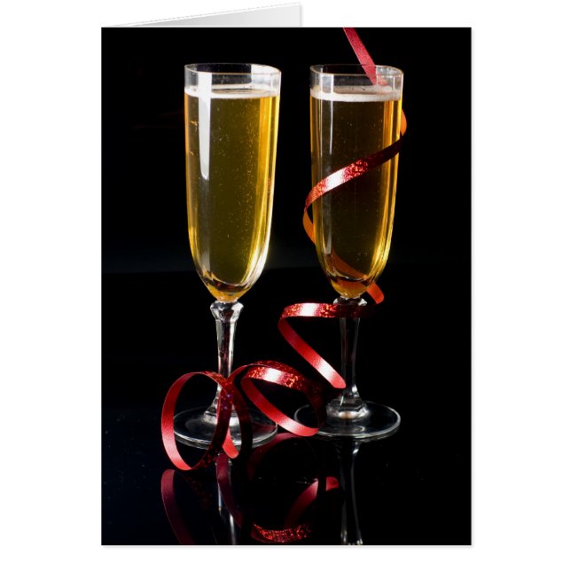 two champagne flute hälsningskort (Framsidan)