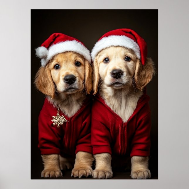 Two Christmas Puppies Poster (Framsidan)