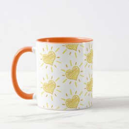 Two-colour coffee mug with hearts design. magisk mugg