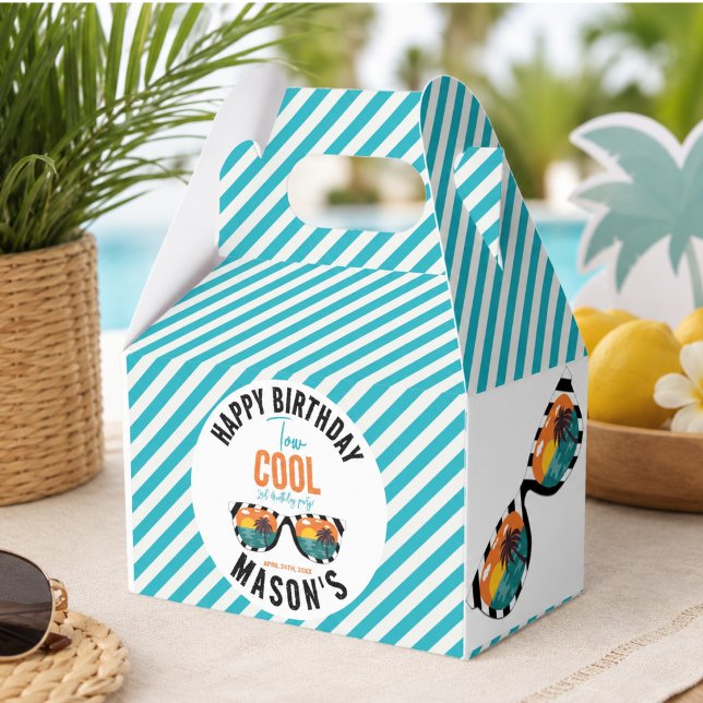 Two Cool Boy 2-årsfest Presentaskar (Two Cool Boy 2nd Birthday Party Favor Boxes)