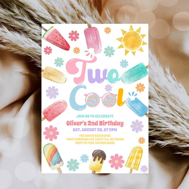 Two Cool Ice Cream Birthday Invitation Inbjudningar (Skapare uppladdad)