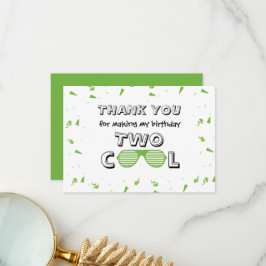 TWO Cool Solglasögon 2-års födelsedagsfest Pappers Tack Kort