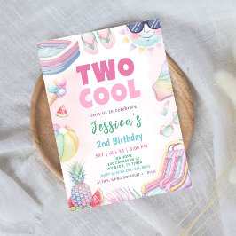 Two Cool - Sommarflicka 2-års födelsedagsfest Inbjudningar