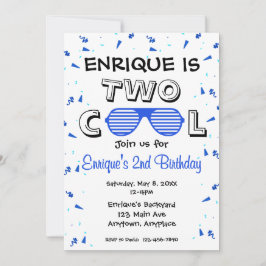 TWO Cool Sunglass 2nd Birthday Party Inbjudningar