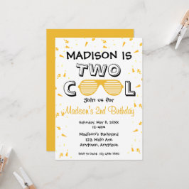 TWO Cool Sunglass 2nd Birthday Party Inbjudningar