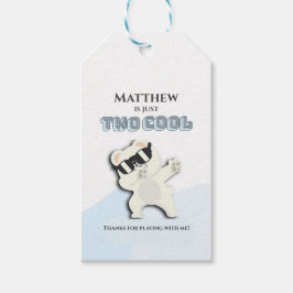 Two Cool Winter Polar Bear dabbing 2nd bday Presentetikett