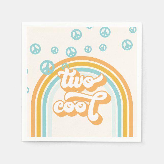 TWO Coola Retro Boy 2ND Birthday Pappersservett (Framsidan)