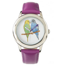 Two cute blue and green Budgies Armbandsur