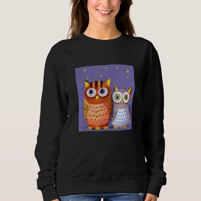Two cute Owls T Shirt (Framsida)