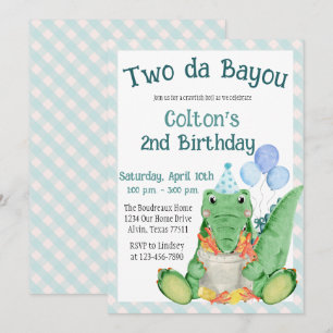 Two da Bayou - Kräftor Boil Födelsedagsfest Inbjudningar