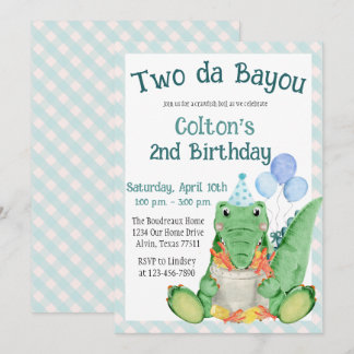 Two da Bayou - Kräftor Boil Födelsedagsfest Inbjudningar