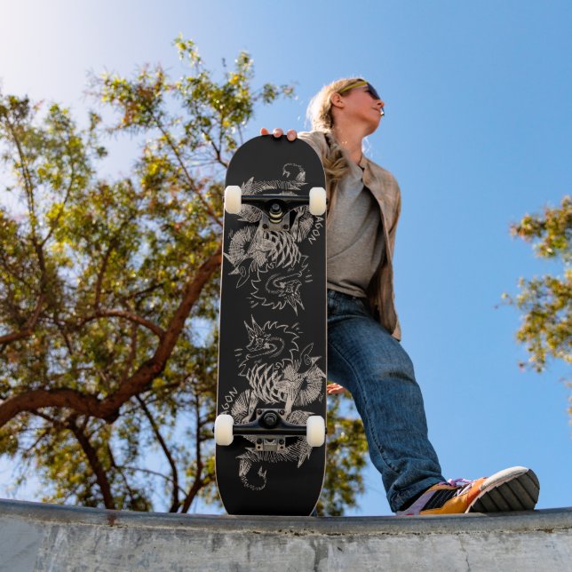 Two dragon sketch mini skateboard bräda 18,5 cm (Utomhus 1)