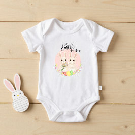 Two Easter Bunnies Personalized Baby Bodysuit T Shirt