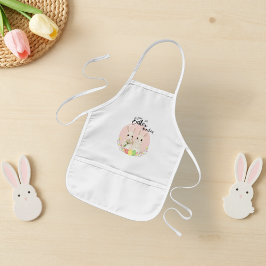 Two Easter Bunnies Personalized Kids Apron Barnförkläde
