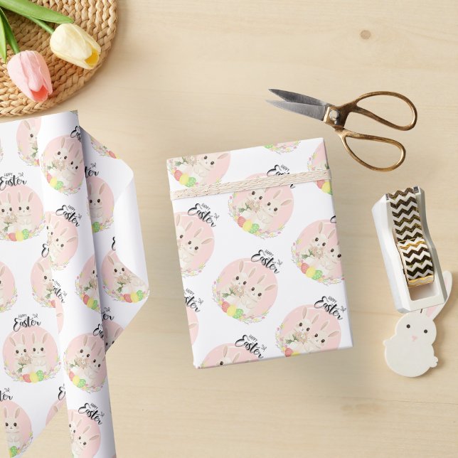 Two Easter Bunnies Wrapping Paper Presentpapper (Skapare uppladdad)