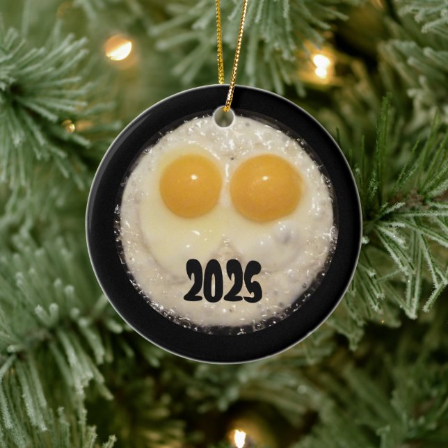 Two Eggs in Cast Iron Frying Pan Ornament (Träd)