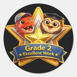 Two excellent work hoot the owl and Rex large roun Runt Klistermärke