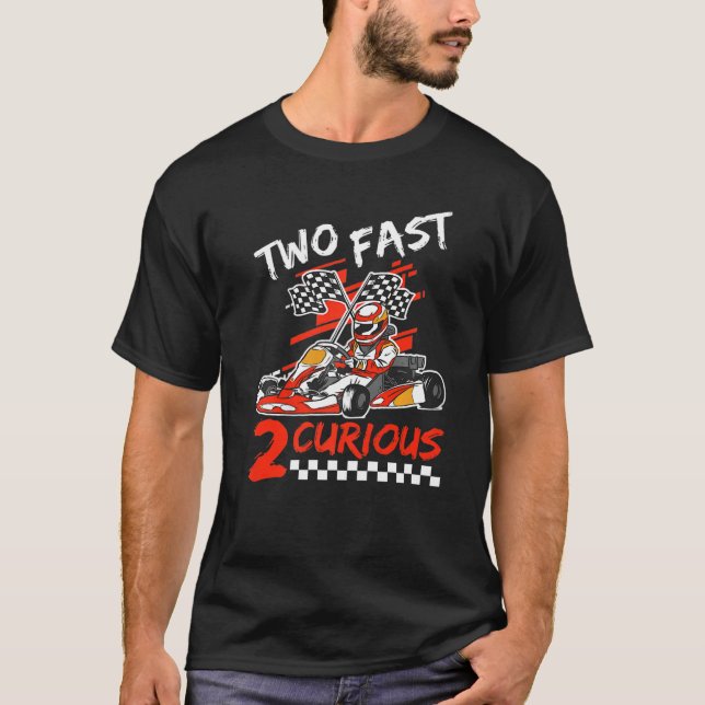Two Fast 2 Curious Birthday Decorations 2nd Bday 2 T Shirt (Framsida)