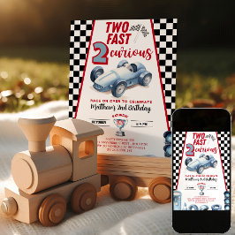 Two Fast 2nd birthday Boy Racer Invitation Inbjudningar