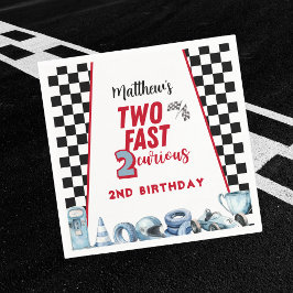 Two Fast 2nd birthday Boy Racing Car Invitation Pappersservett