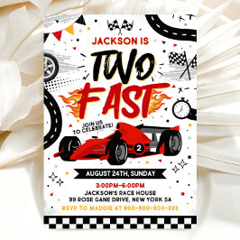 Two Fast Birthday Invitation, Race Car Invitation Inbjudningar