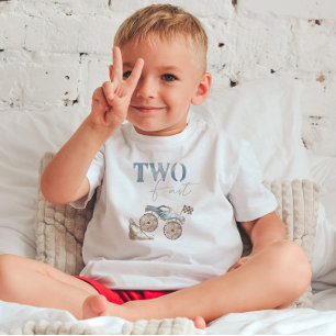 TWO Fast Blå Dirt Bike Födelsedags T-shirt