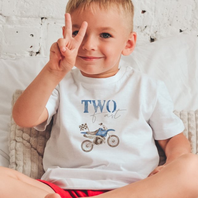 TWO Fast Blue Dirt Bike Birthday T-shirt (Skapare uppladdad)