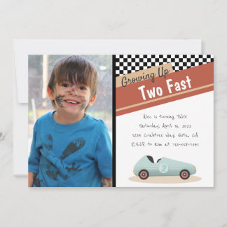 Two Fast Car Theme Unique Yellow Red Black Invitat Inbjudningar