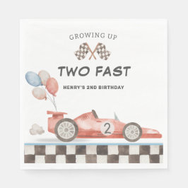 Two Fast Födelsedagsracingbil 2:a varvet ner Pappersservett