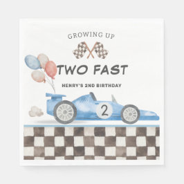 Two Fast Födelsedagsracingbil 2:a varvet ner Pappersservett