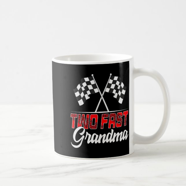 Two Fast Grandma Second Birthday Racing Car Family Kaffemugg (Höger)
