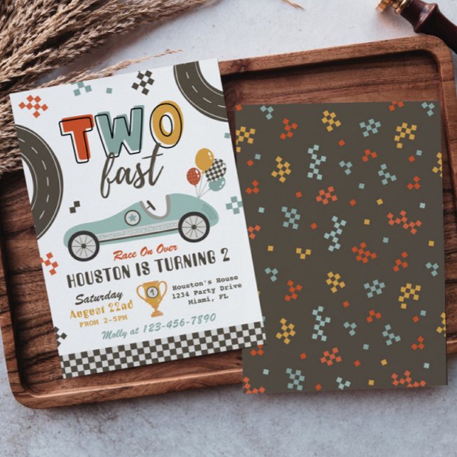 TWO Fast-inbjudan | Födelsedagsinbjudan för racing Inbjudningar (Skapare uppladdad)