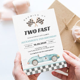 TWO Fast Tävling-bil 2:a födelsedag Inbjudningar