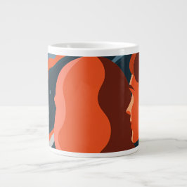 Two Figures Contemplating an Abstract Cosmic Scene Jumbo Mugg