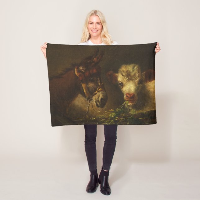 Two Friends (Donkey and Lamb) (Farm Animals) Fleecefilt (På plats)