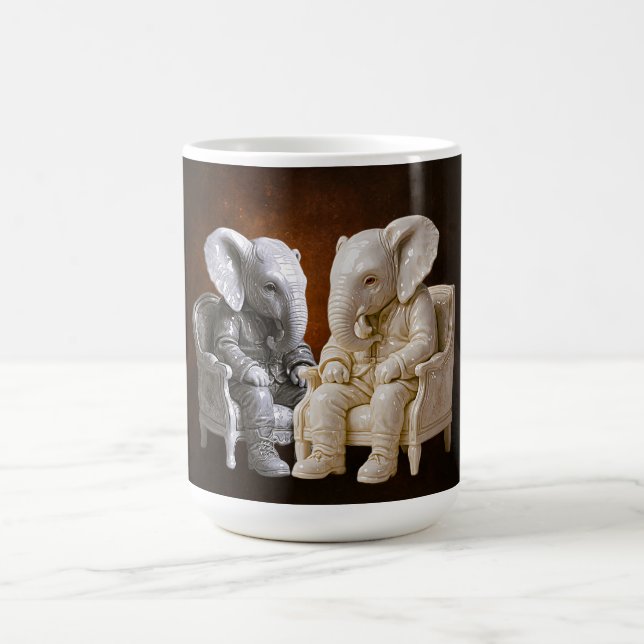 Two Gentleman Elephants Art Kaffemugg (Center)