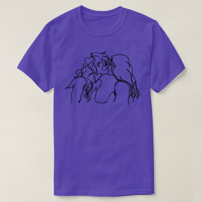 Two Girls Kissing T Shirt (Design framsida)