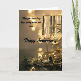 Two Glasses, One Love – Lovely Anniversary Card Kort